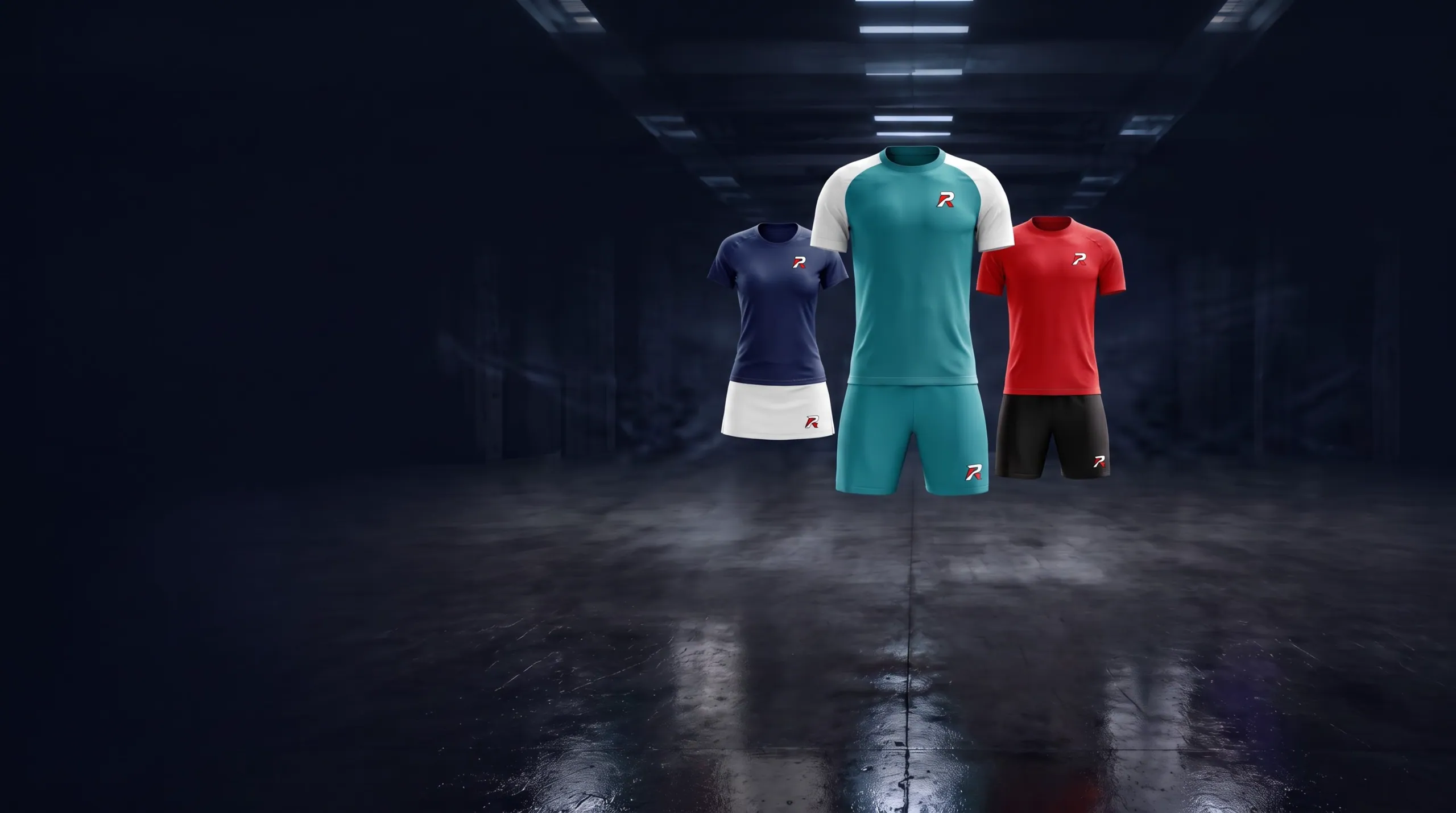 Badminton garments in a players' tunnel