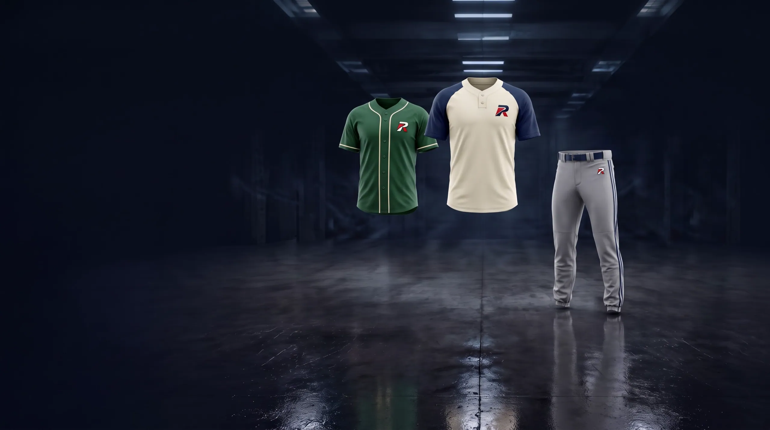 Baseball garments in a players' tunnel