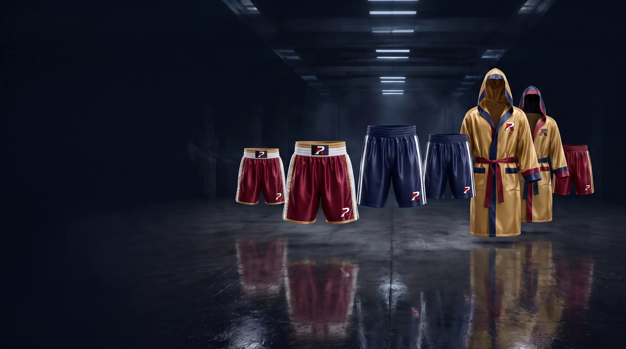 Boxing garments in a players' tunnel