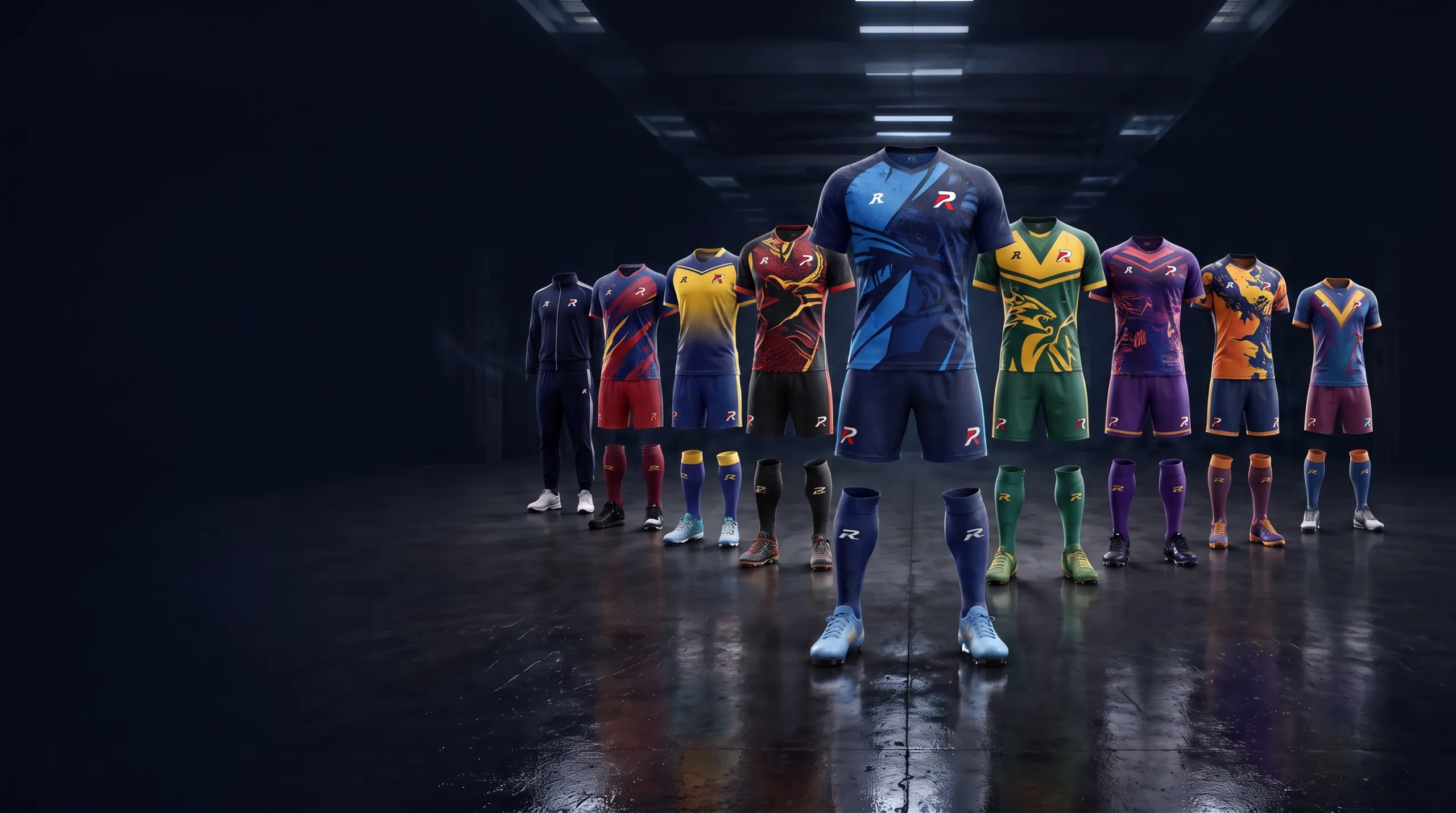 Custom Designs garments in a players' tunnel