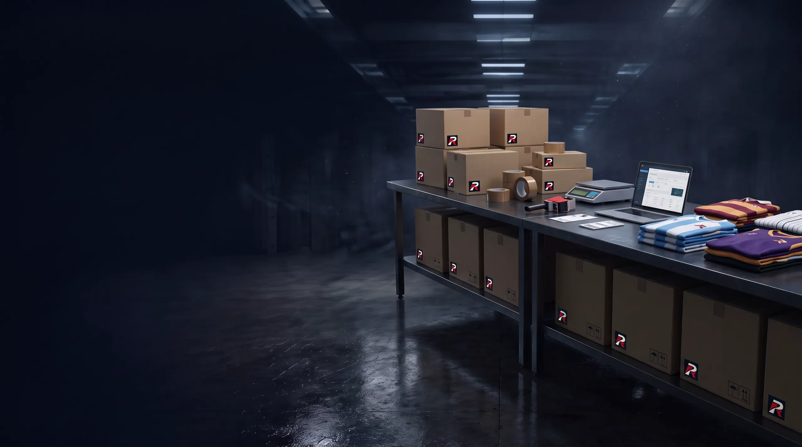 Export & Shipping garments in a players' tunnel