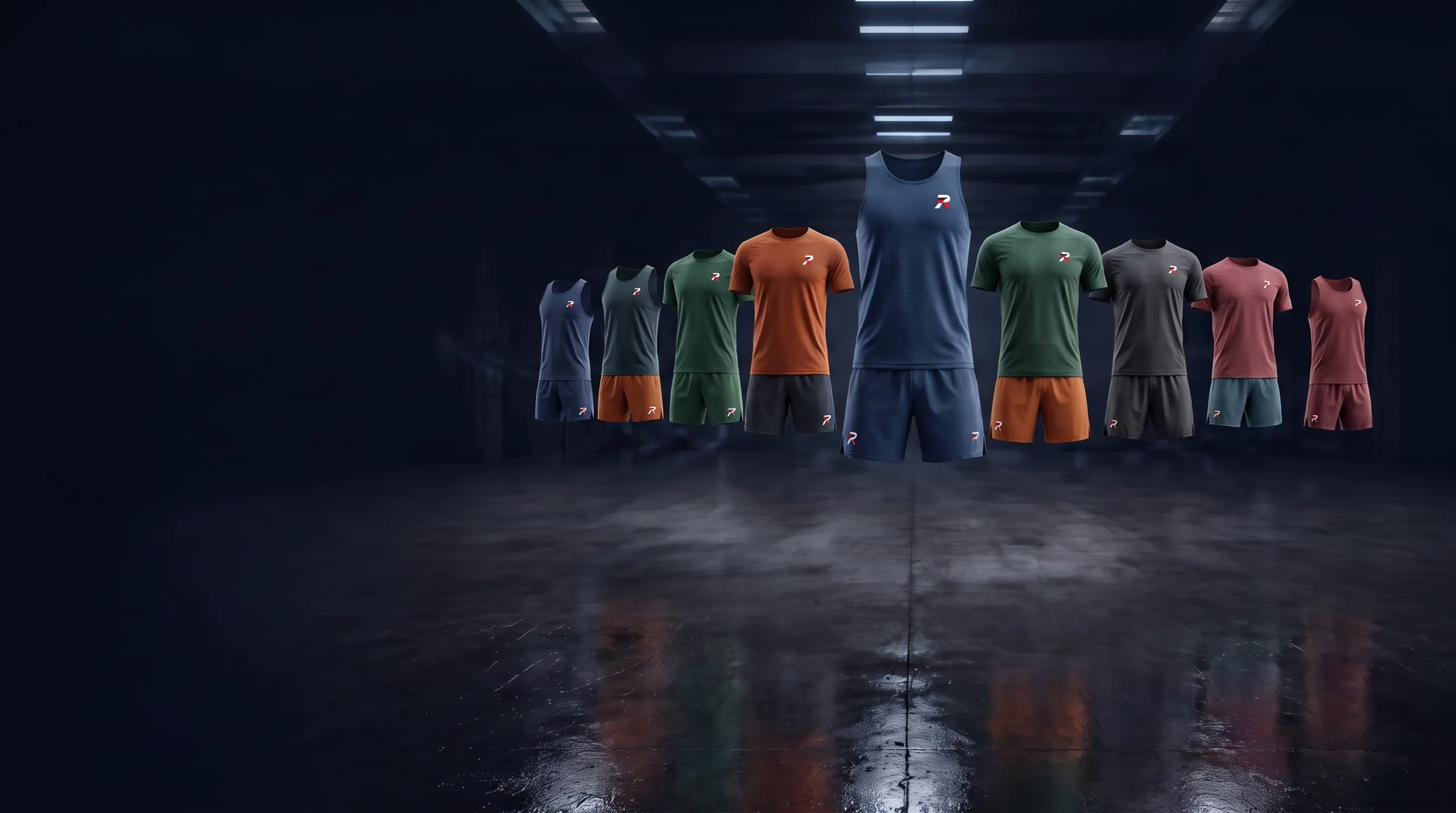 Running garments in a players' tunnel