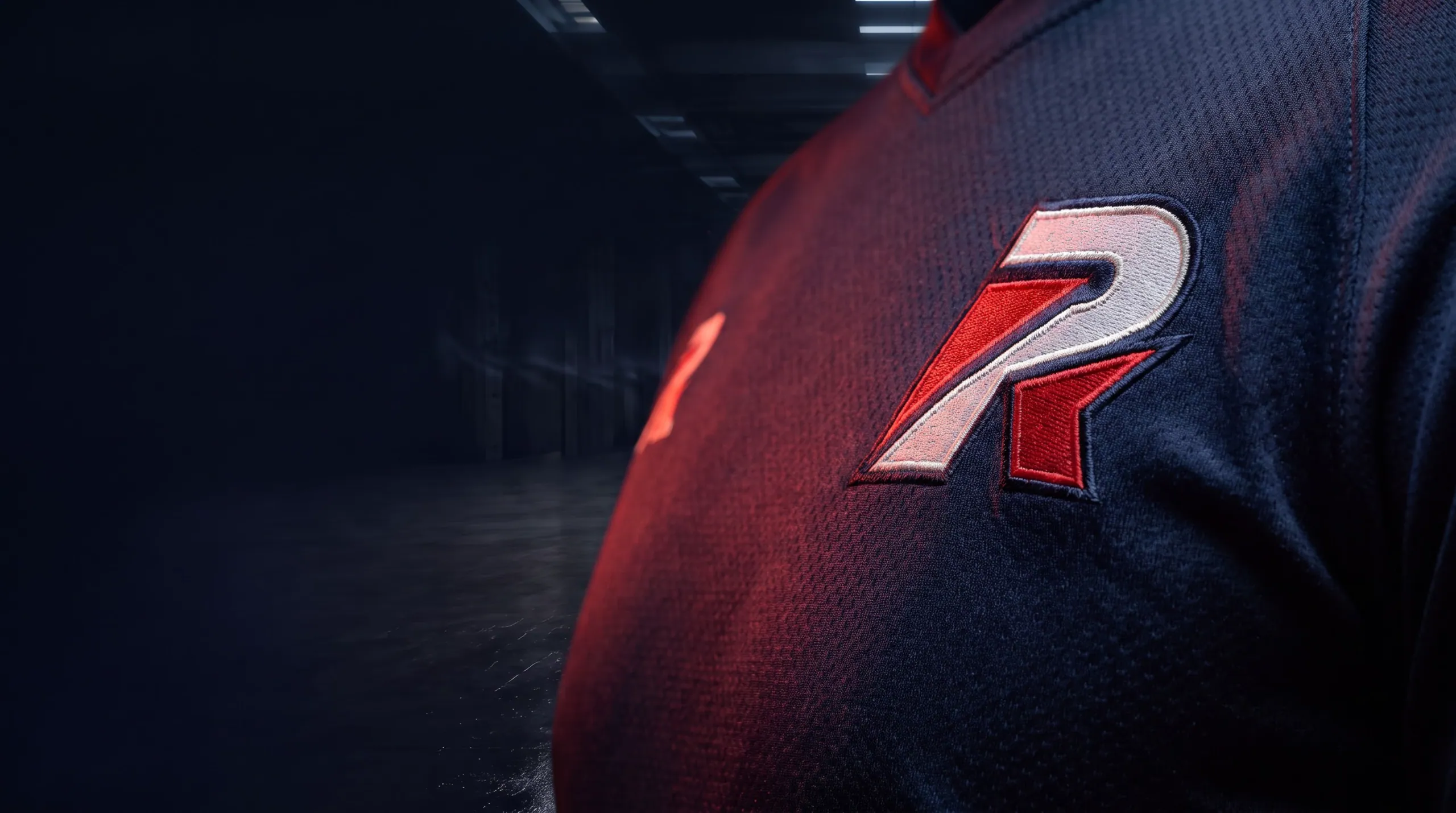 Special finishes garments in a players' tunnel