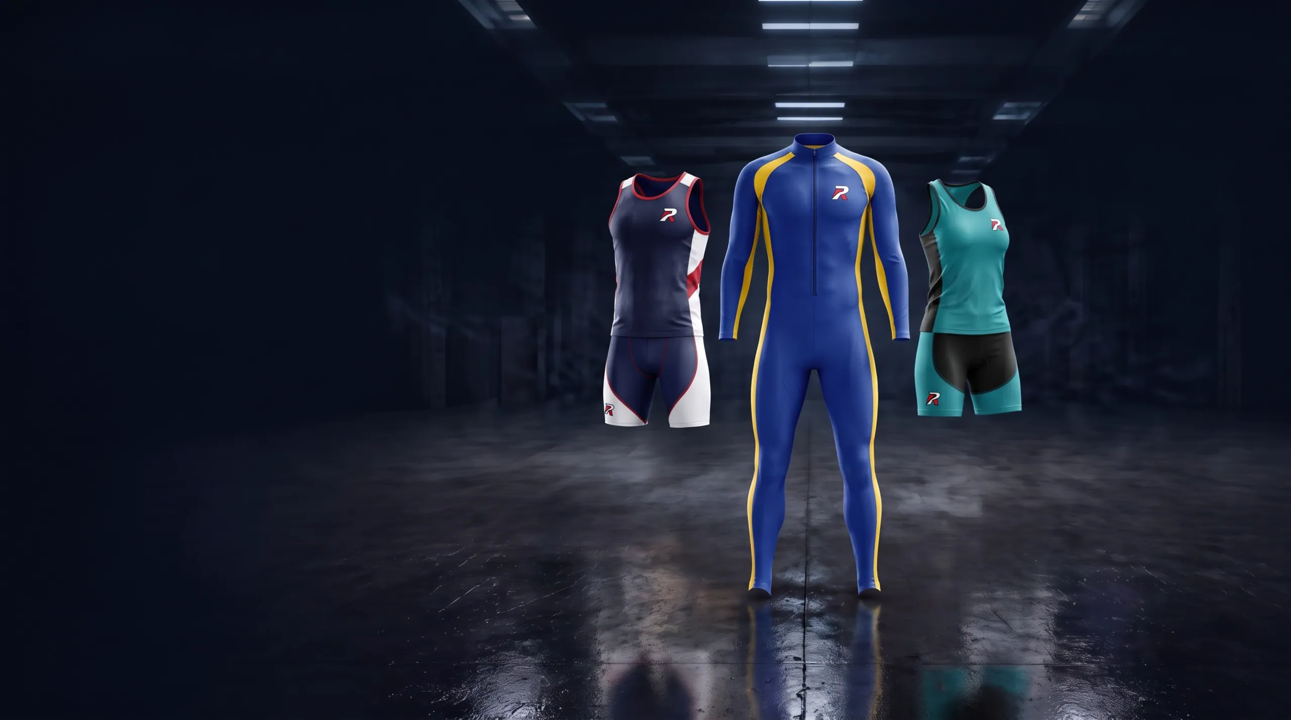 Track & Field garments in a players' tunnel