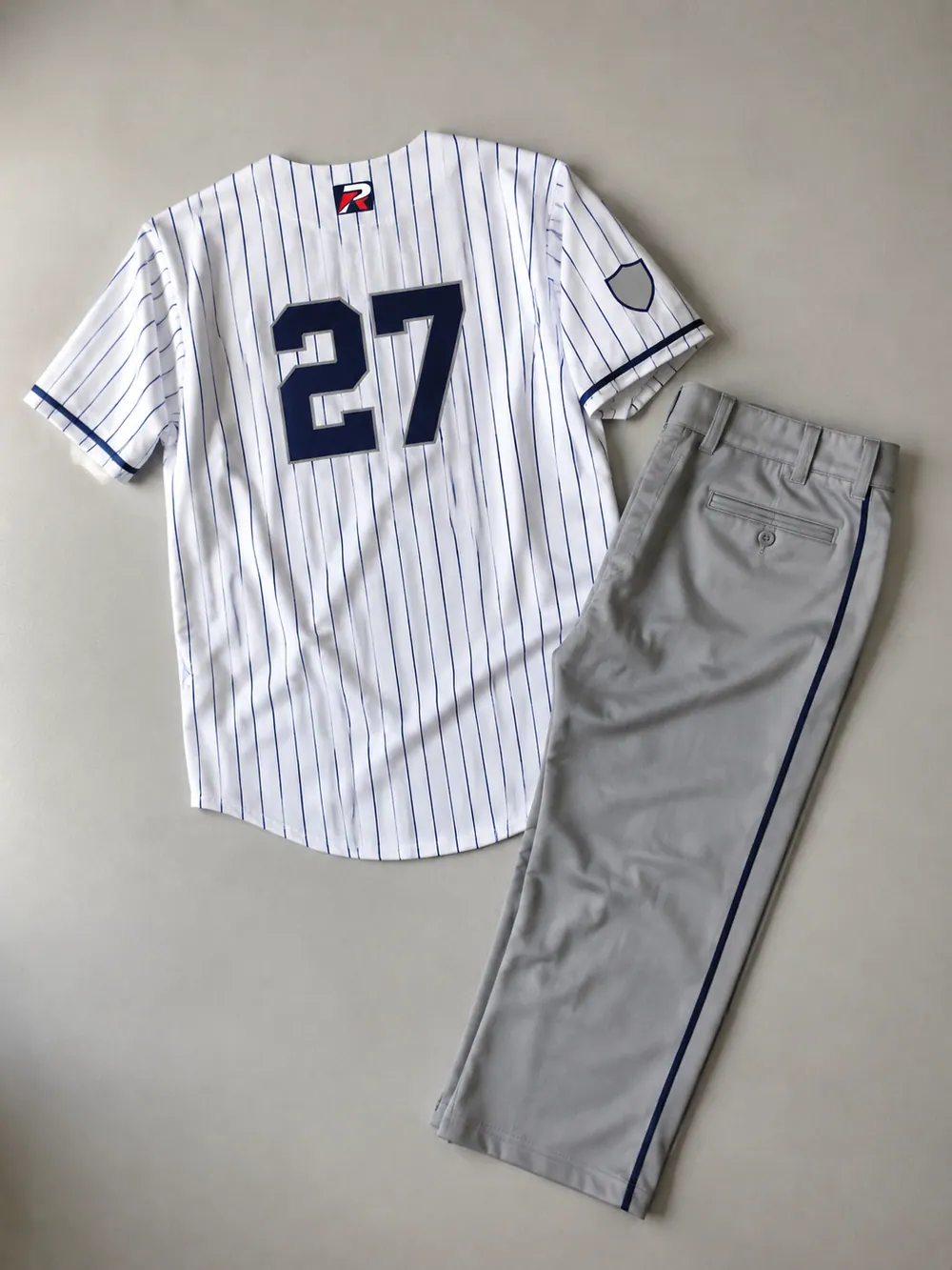 Laid flat, back: number and name, flat lay