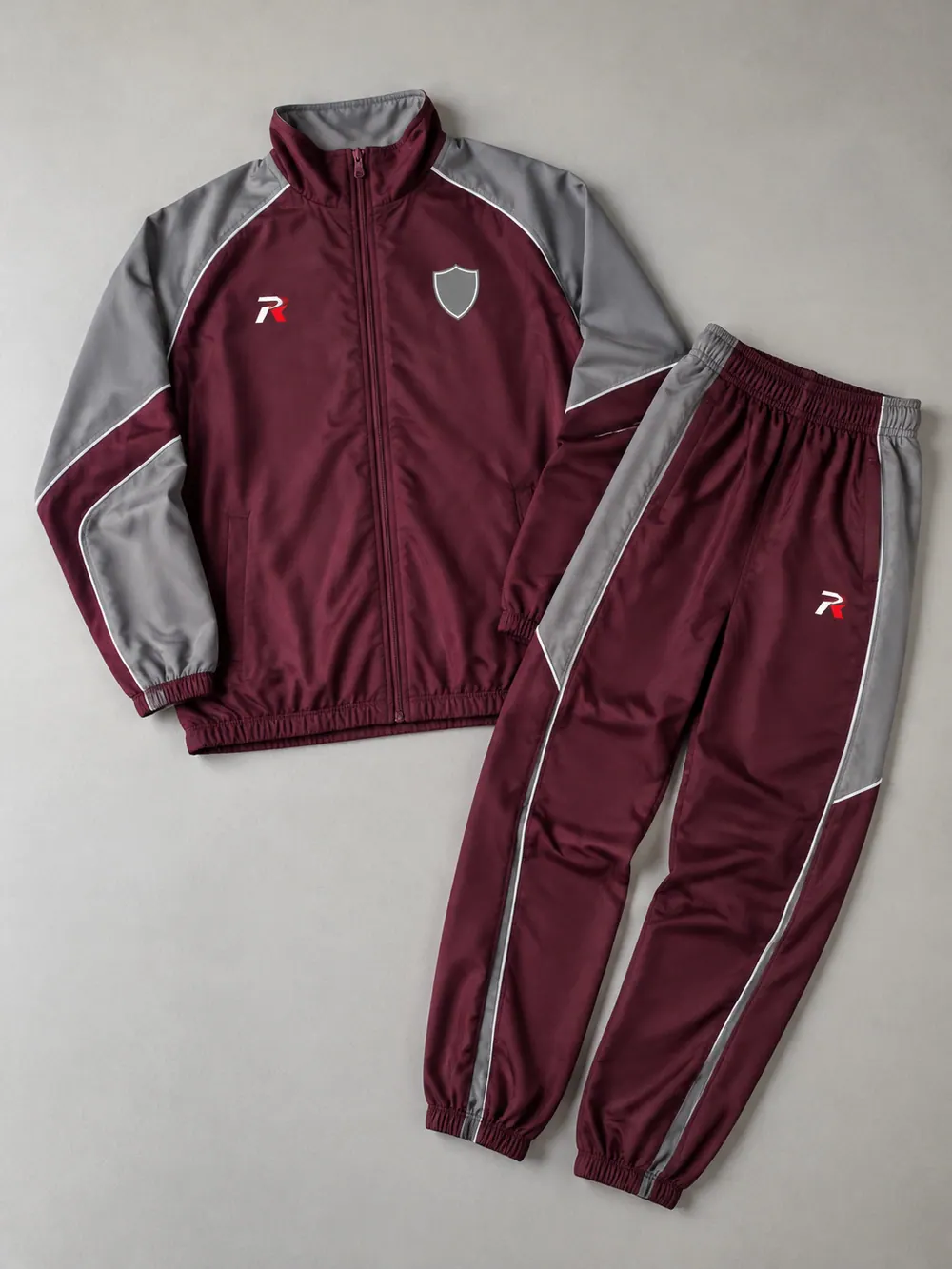 Warm-up jacket and pants set, flat lay