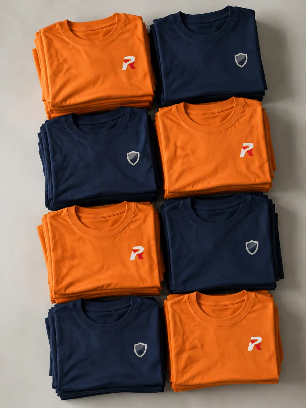 Stack of 100 folded tees