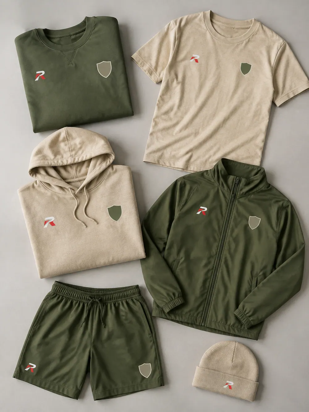 Polybagged units, flat lay