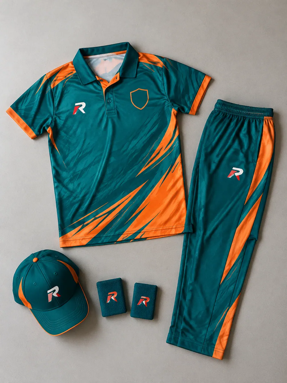 T20 kit in teal and orange, full sublimation