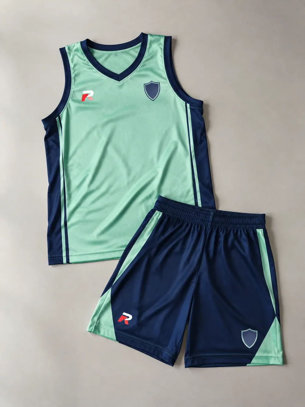 Same design on basketball singlet