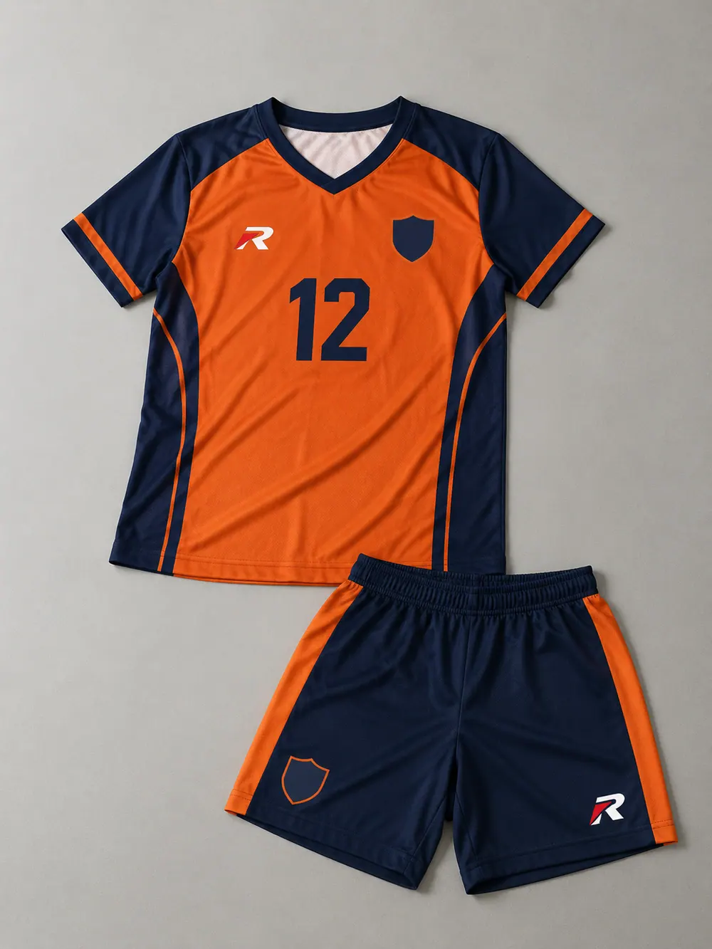 Same design on volleyball jersey, flat lay