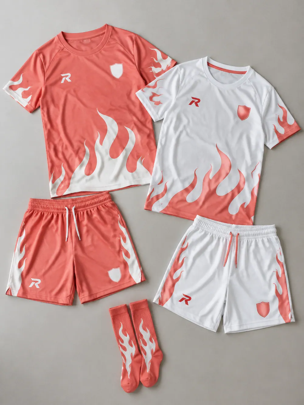 Flame design, flat lay