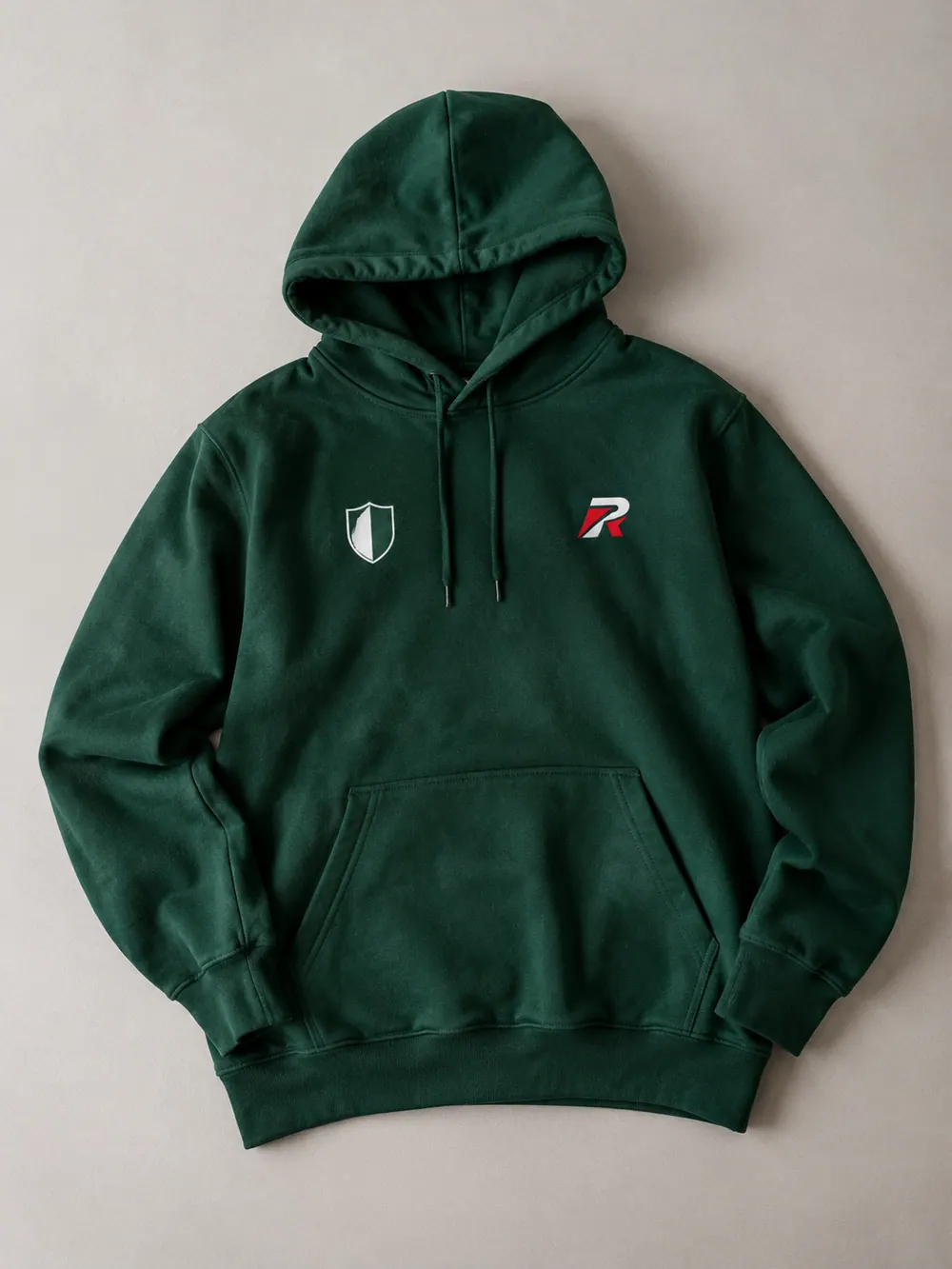 DTF printing on a hoodie, flat lay