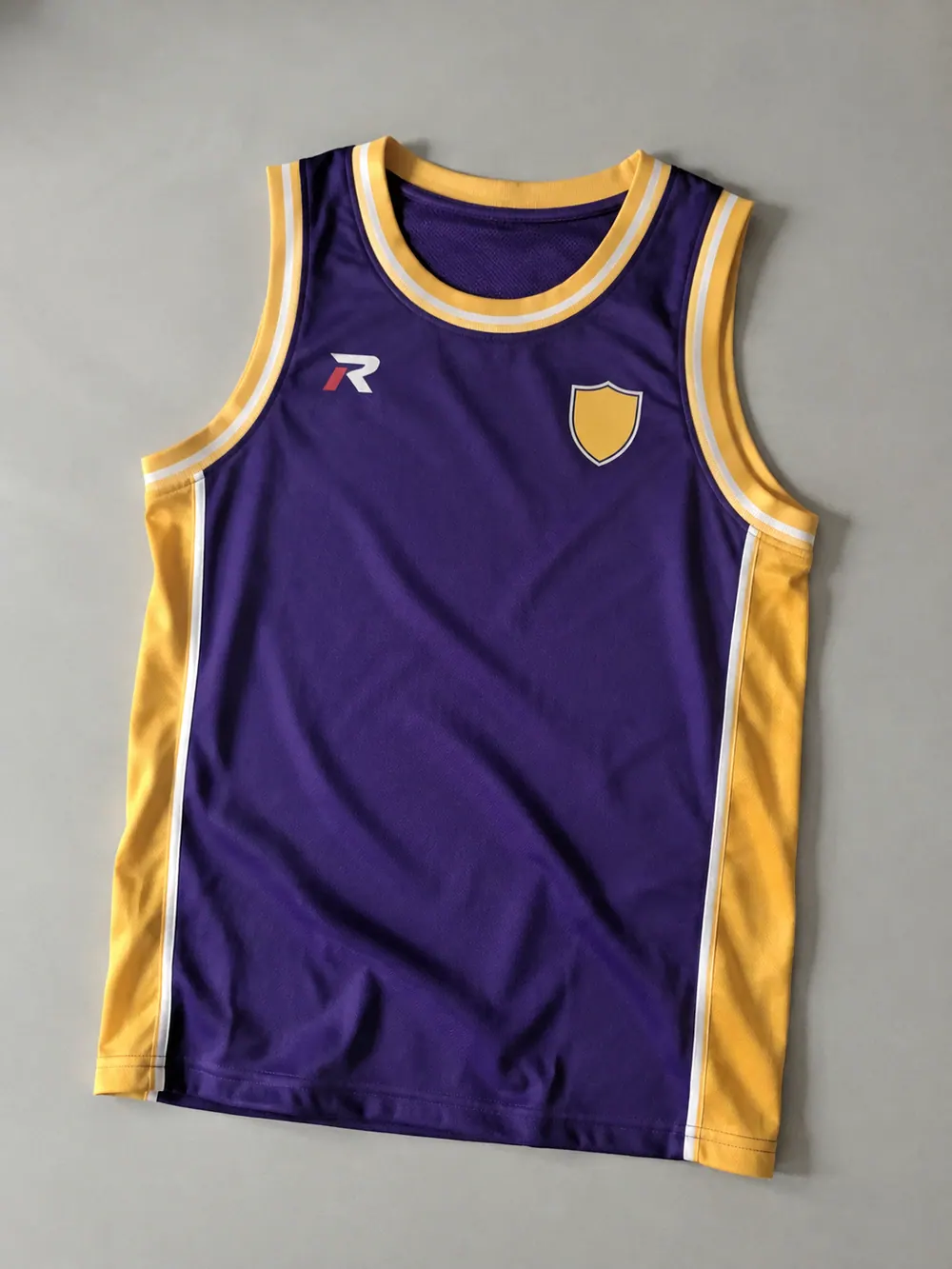 DTF printing on a basketball singlet, flat lay