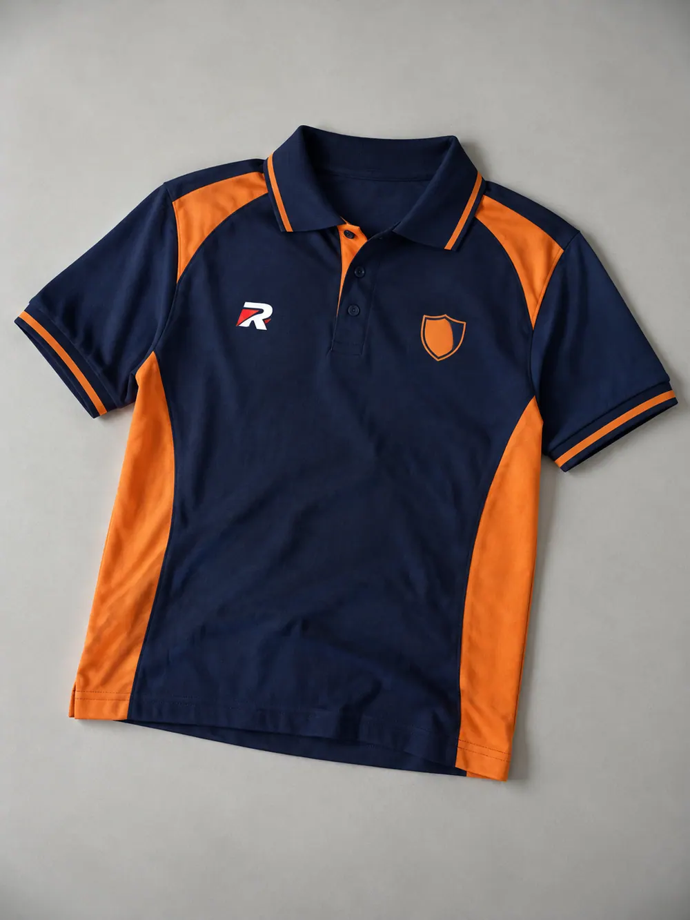 DTF printing on a polo, flat lay