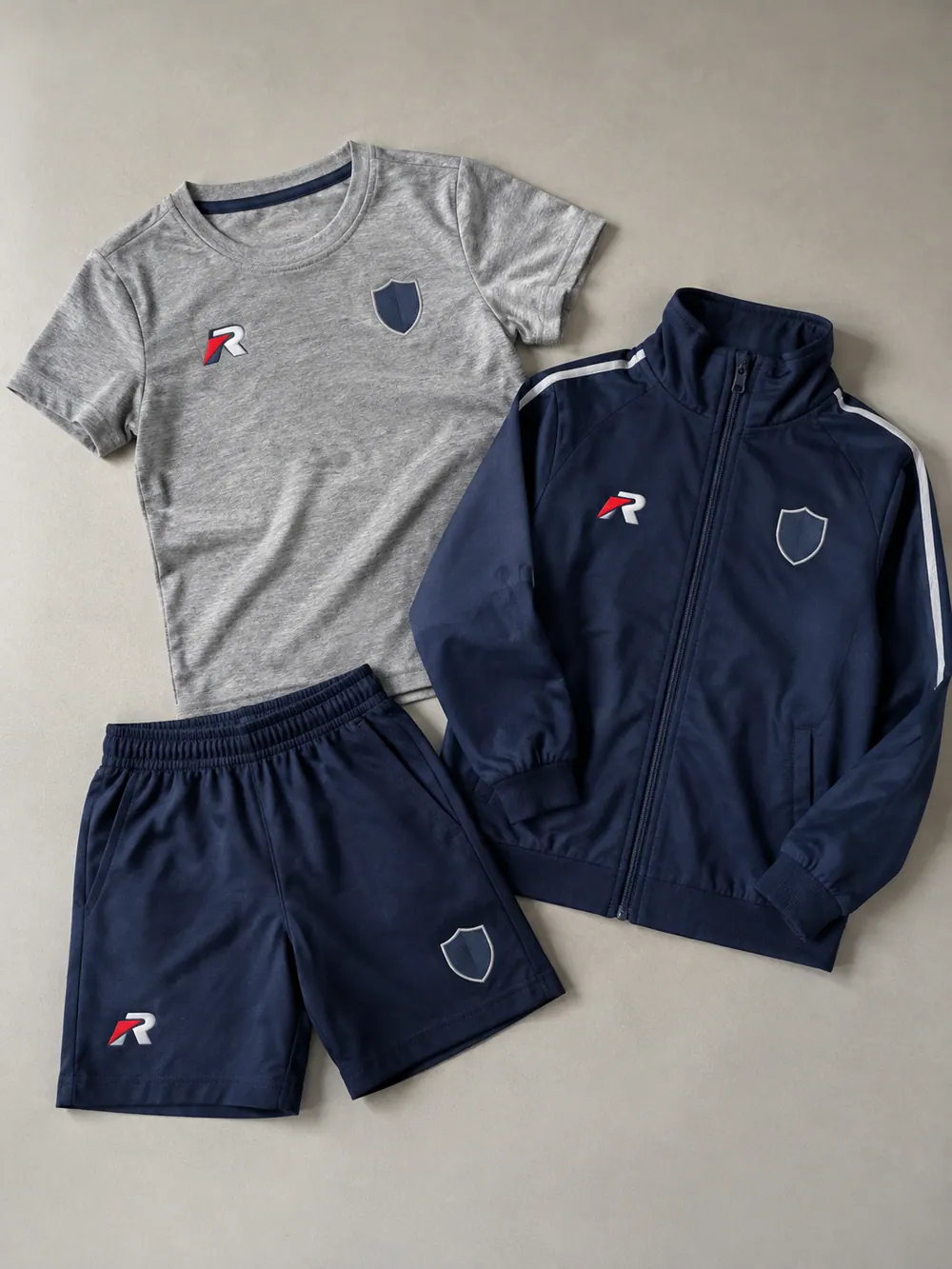 Embroidery on a youth kit, flat lay