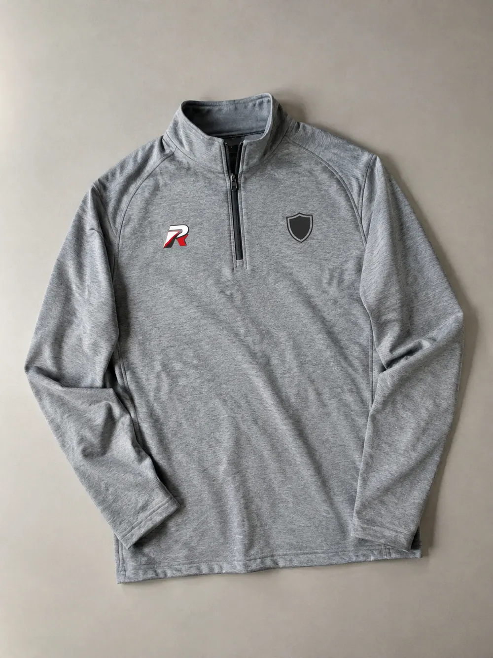 Quarter-zip in heather grey