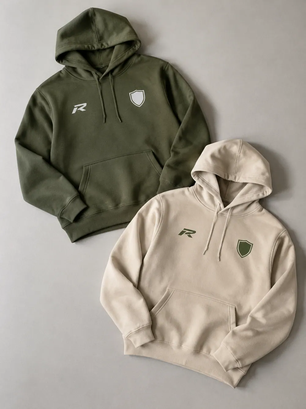 Heat transfer & vinyl on a hoodie, flat lay