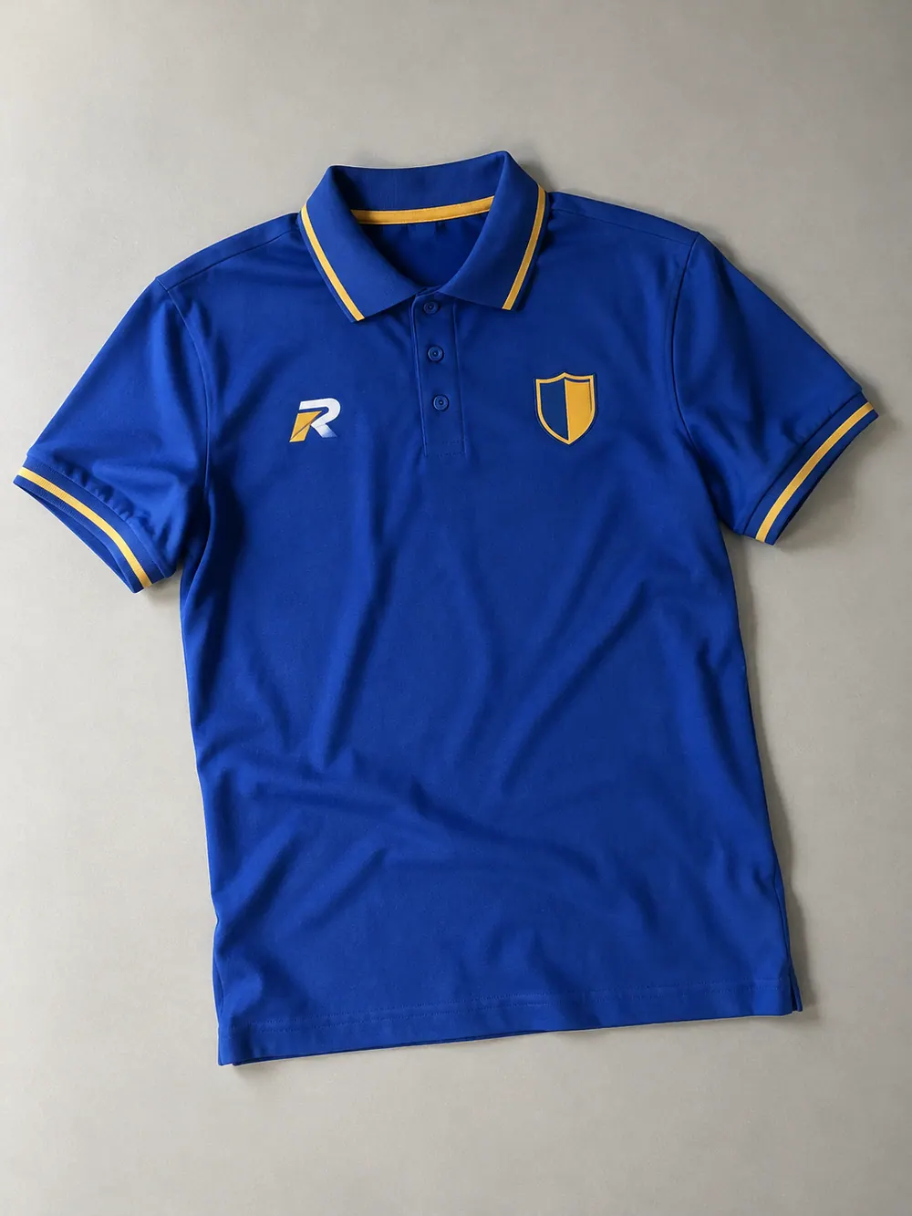 Heat transfer & vinyl on a polo, flat lay