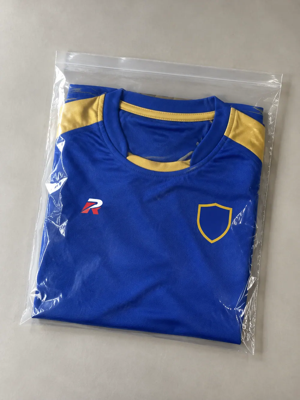 Polybag with sticker, flat lay