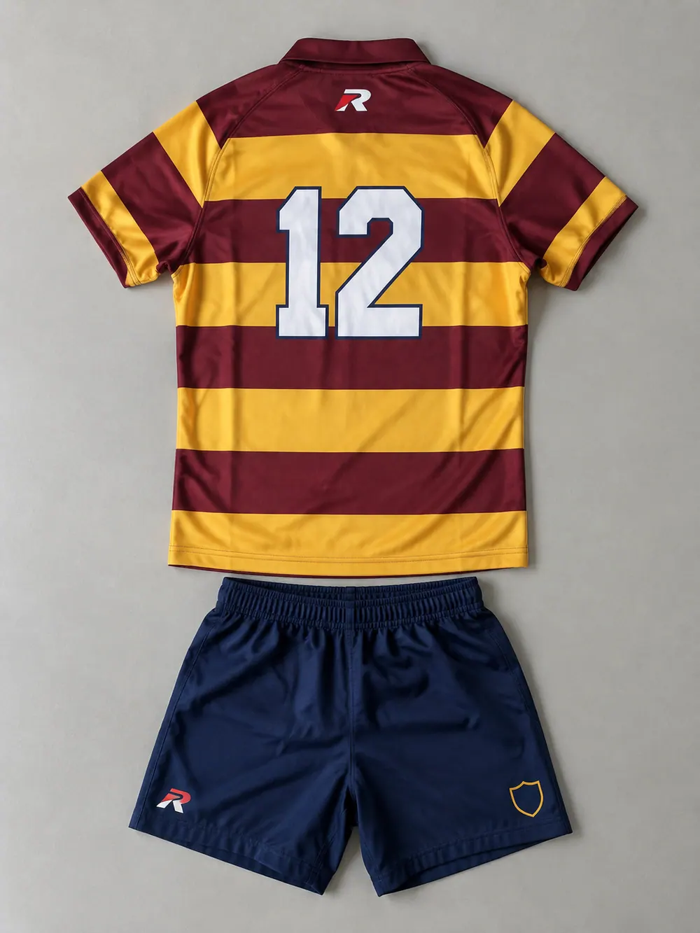 Laid flat, back with number, flat lay