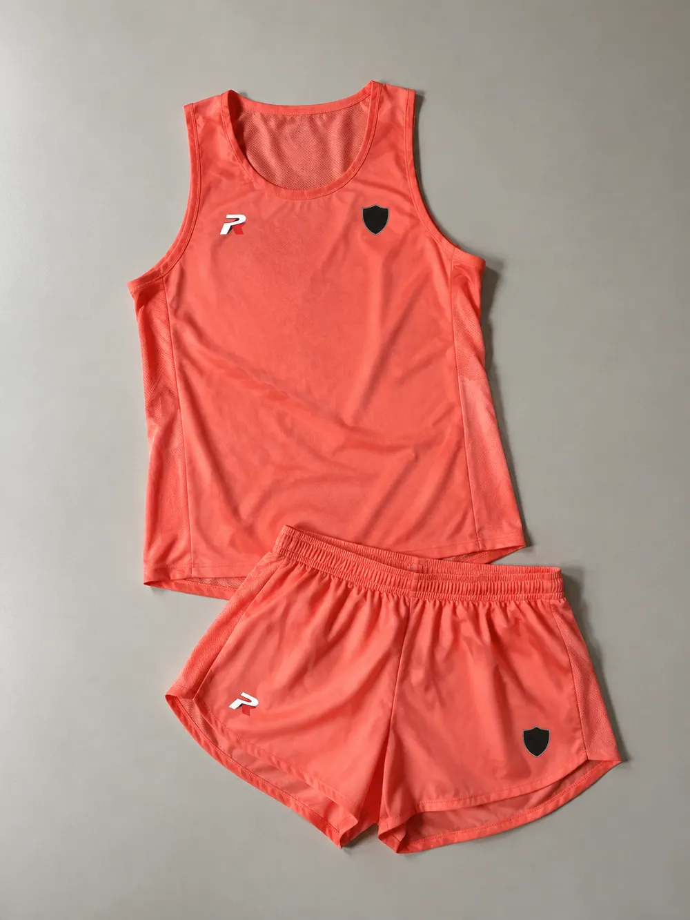 Coral club singlet and split shorts