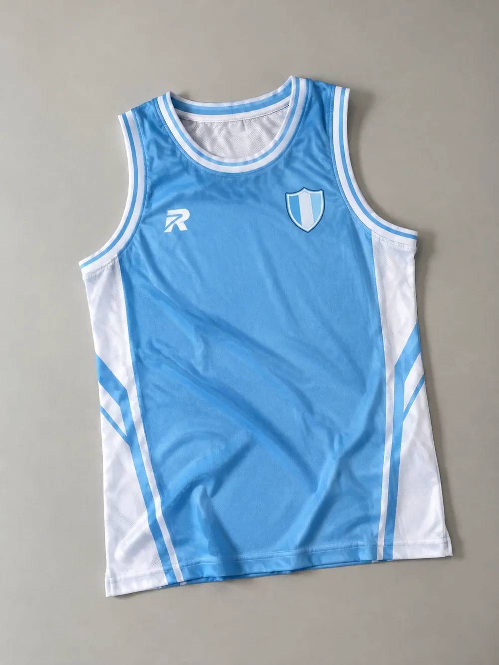 Sublimation on a basketball singlet, flat lay
