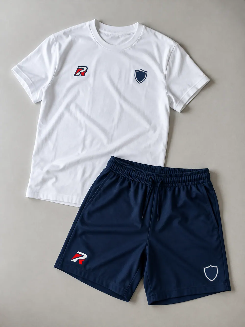 Shorts waistband close-up, flat lay