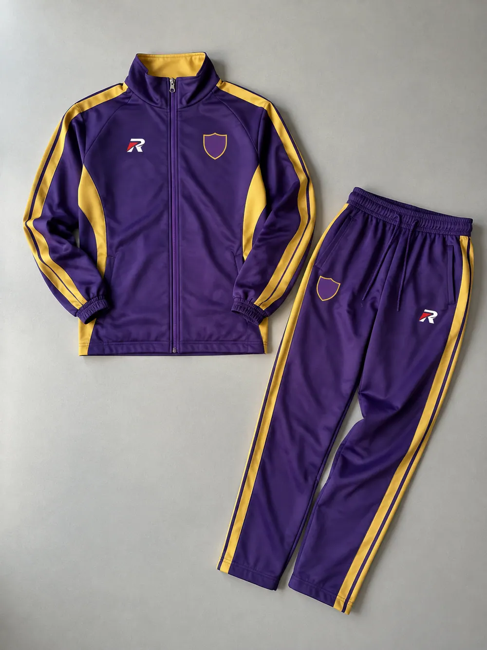 Warm-up tracksuit, flat lay