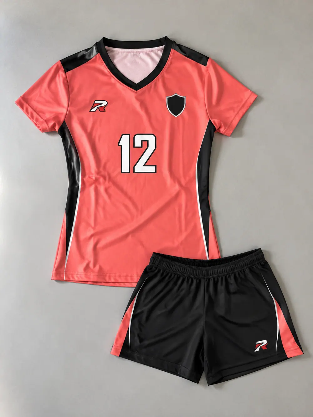 Contrast libero jersey in coral