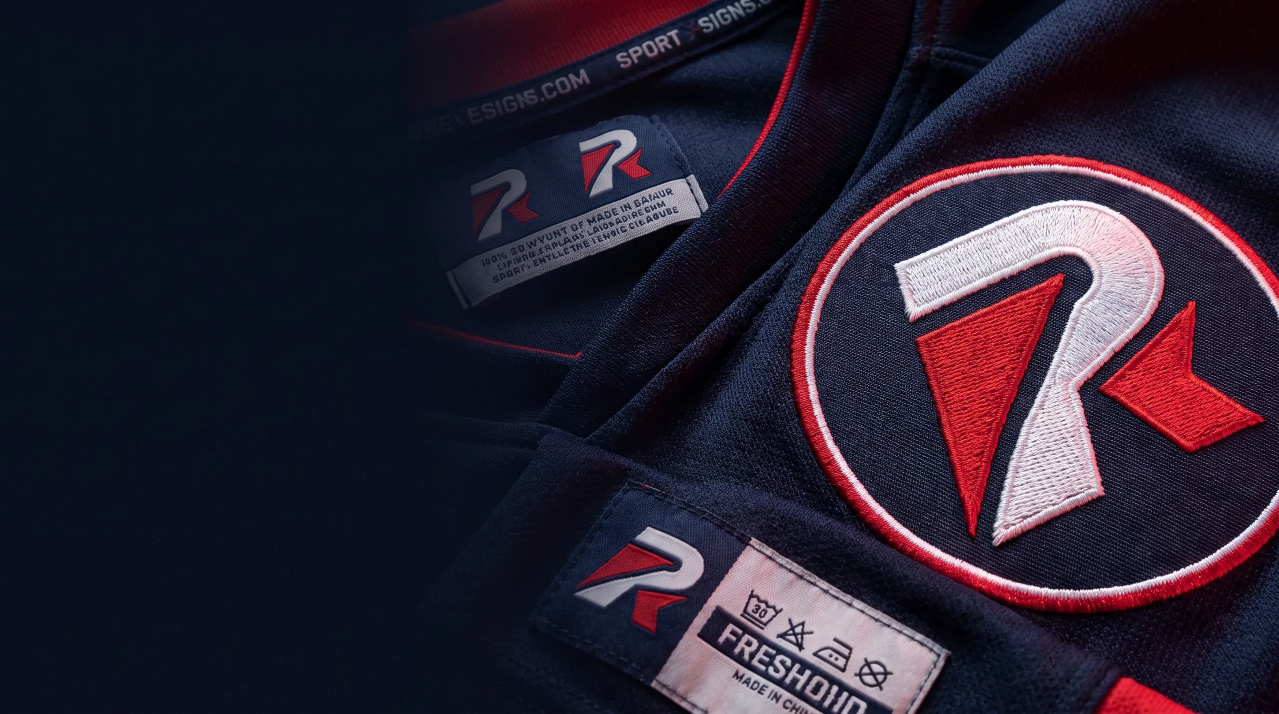 Woven labels & patches garments in a players' tunnel