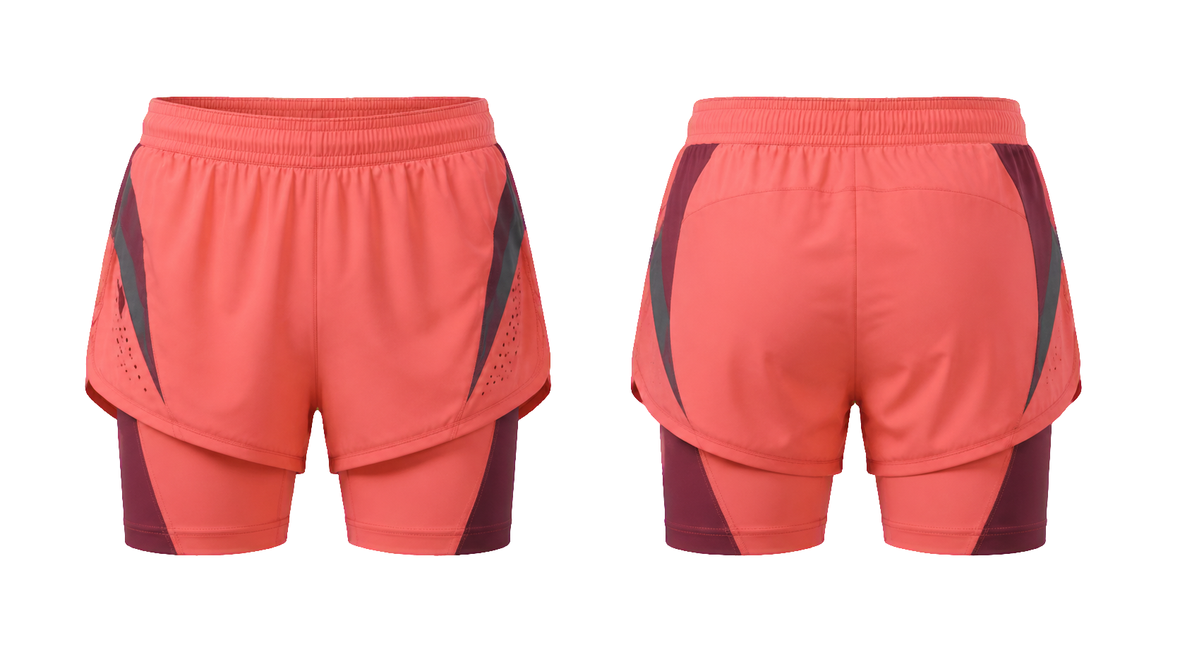 Relay Race Hybrid — Coral rhinestone product front and back preview
